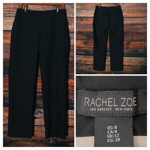 Rachel Zoe Dress Pants Size 8 Black Pull On Straight Ankle High Rise Stretch